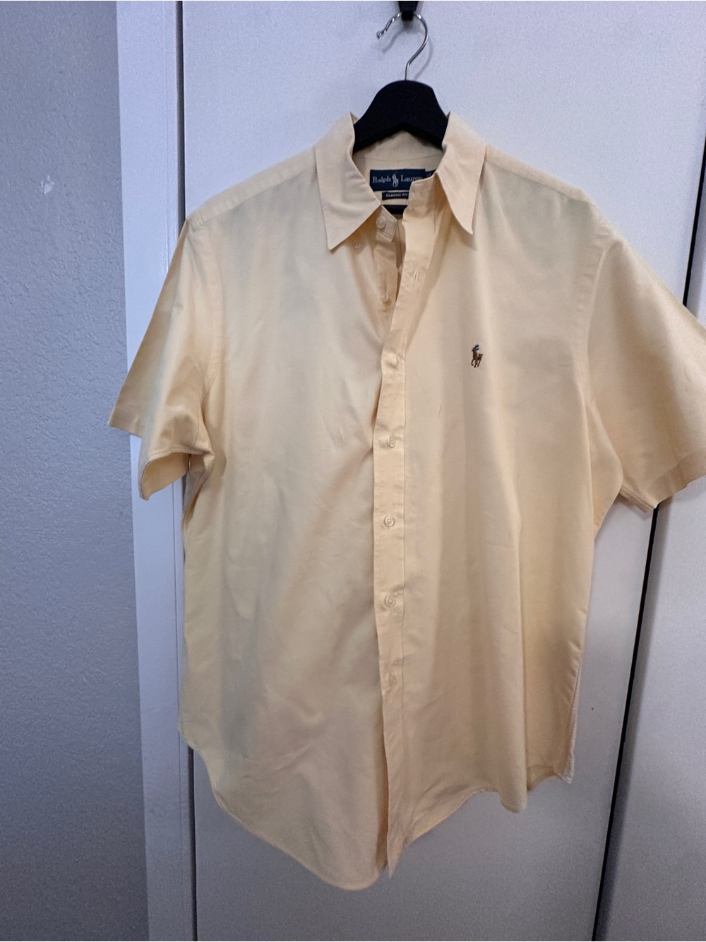 Ralph Lauren Pale Yellow Short-Sleeve Button-Down Shirt